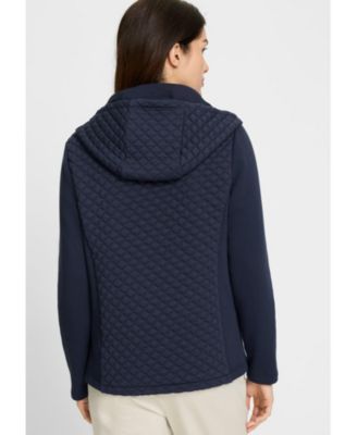 Women's Quilted Zip Front Hoodie Jacket