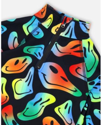 Big Boys Two-Piece Thermal Underwear Set Smiley Face