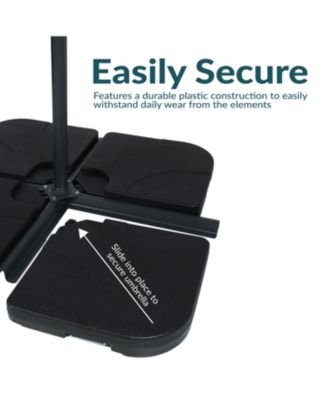 10' Outdoor Steel Offset Cantilever Pool Patio Umbrella with Square Base Set