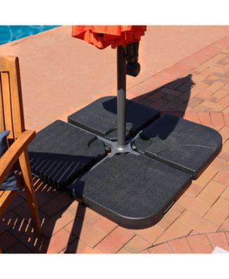 10' Outdoor Steel Offset Cantilever Pool Patio Umbrella with Square Base Set