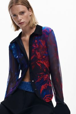 Women's Buttoned chiffon T-shirt