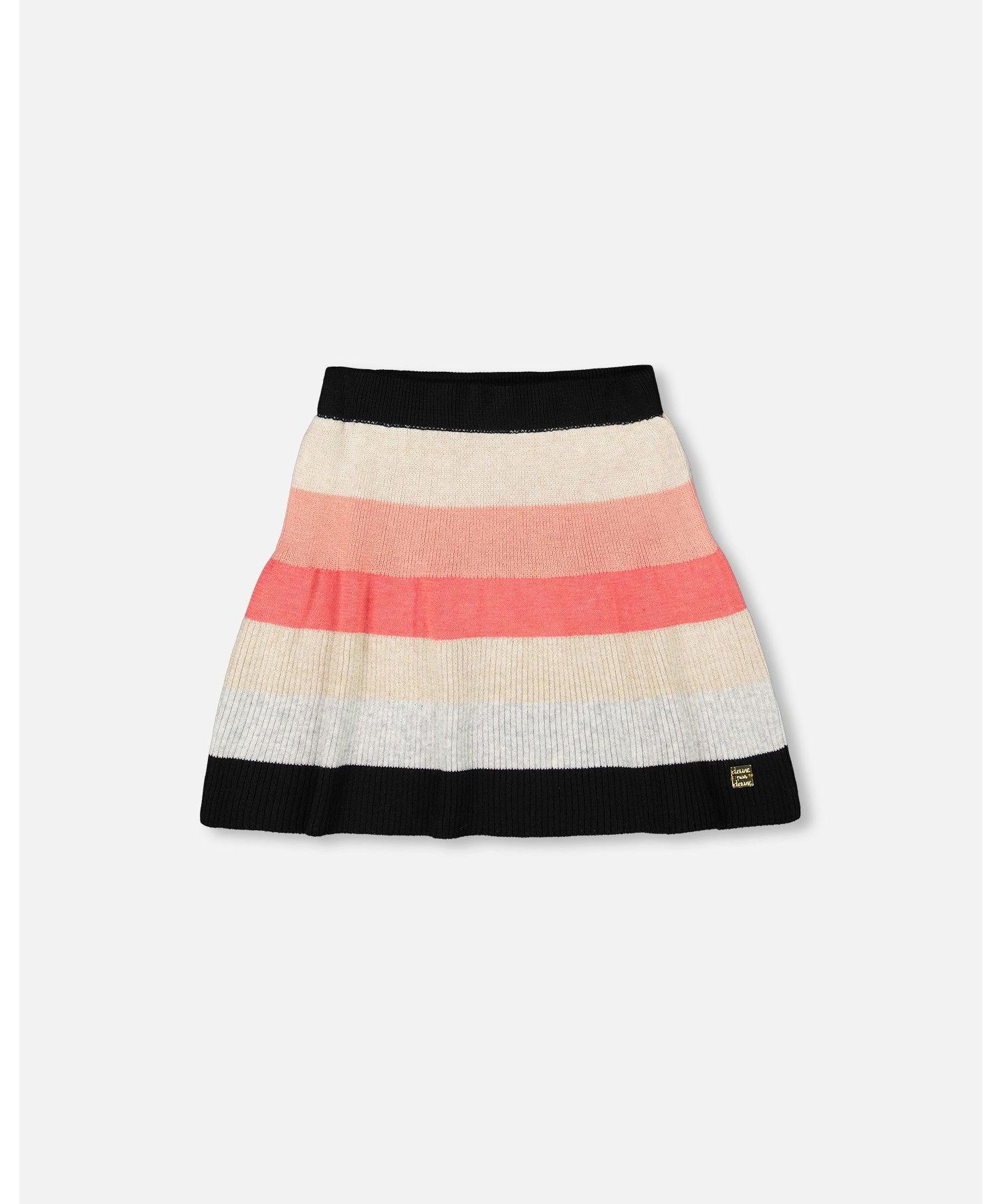 Girl Striped Knit Skirt Beige Black and Pink - Toddler|Child