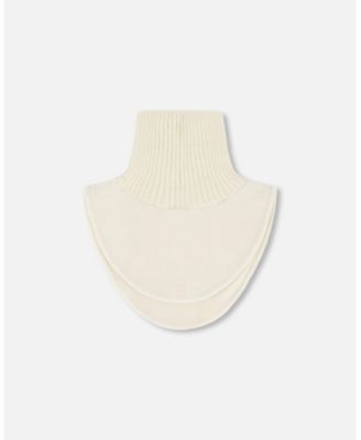 Kids Unisex Polar Fleece and Knit Neckwarmer Off-White - Toddler|Child