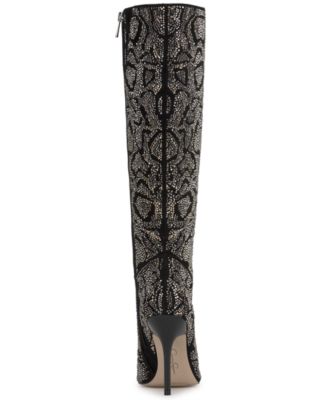 Women's Lovienn Rhinestone Stiletto Knee-High Dress Boots