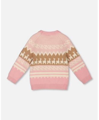 Toddler Girls Llama Jacquard Sweater Dusty Pink - Toddler|Child