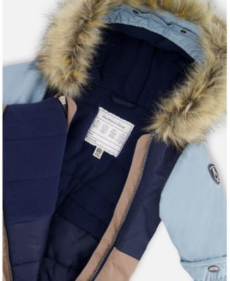 Baby Boys One-Piece Play Snowsuit Designed for Car Seat Taupe - Baby|Toddler