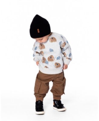 Boy Twill Jogger Cargo Pants In Taupe - Toddler|Child