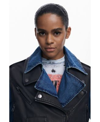 Women's Detachable denim trench coat