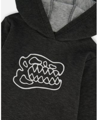 Toddler Boys Long Sleeve Super Soft Brushed Jersey Hooded Sweatshirt Black - Toddler|Child