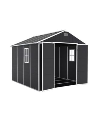8x8 Resin Storage Shed - Waterproof, UV Proof, Dark Gray
