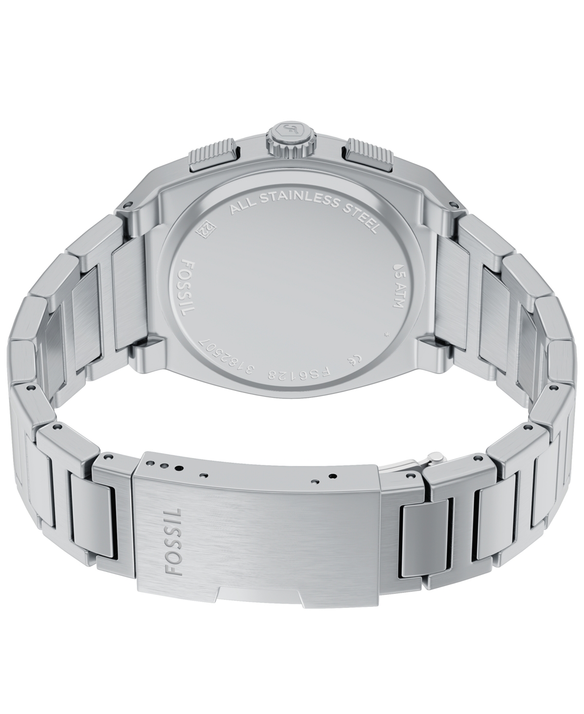 Fossil Men's Everett Chronograph Stainless Steel Watch, 44mm In Metallic