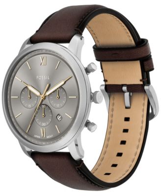 Men's Neutra Chronograph Brown Leather Watch, 44mm