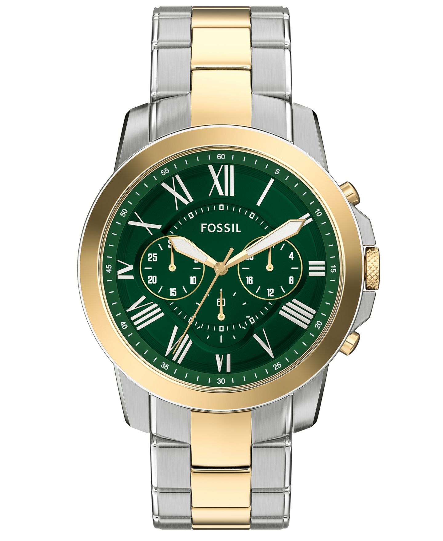 Мужские часы Fossil Grant Chronograph Two-Tone Stainless Steel Watch, 44mm — фото 1