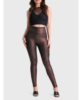 Women's Metallic High-Rise Sculpting Skinny Pants