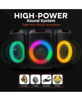Portable BT Party Speaker with Built-in Rechargeable Battery, TWS Function, Mic Input, Mic Echo Control, Bass and Treble Control