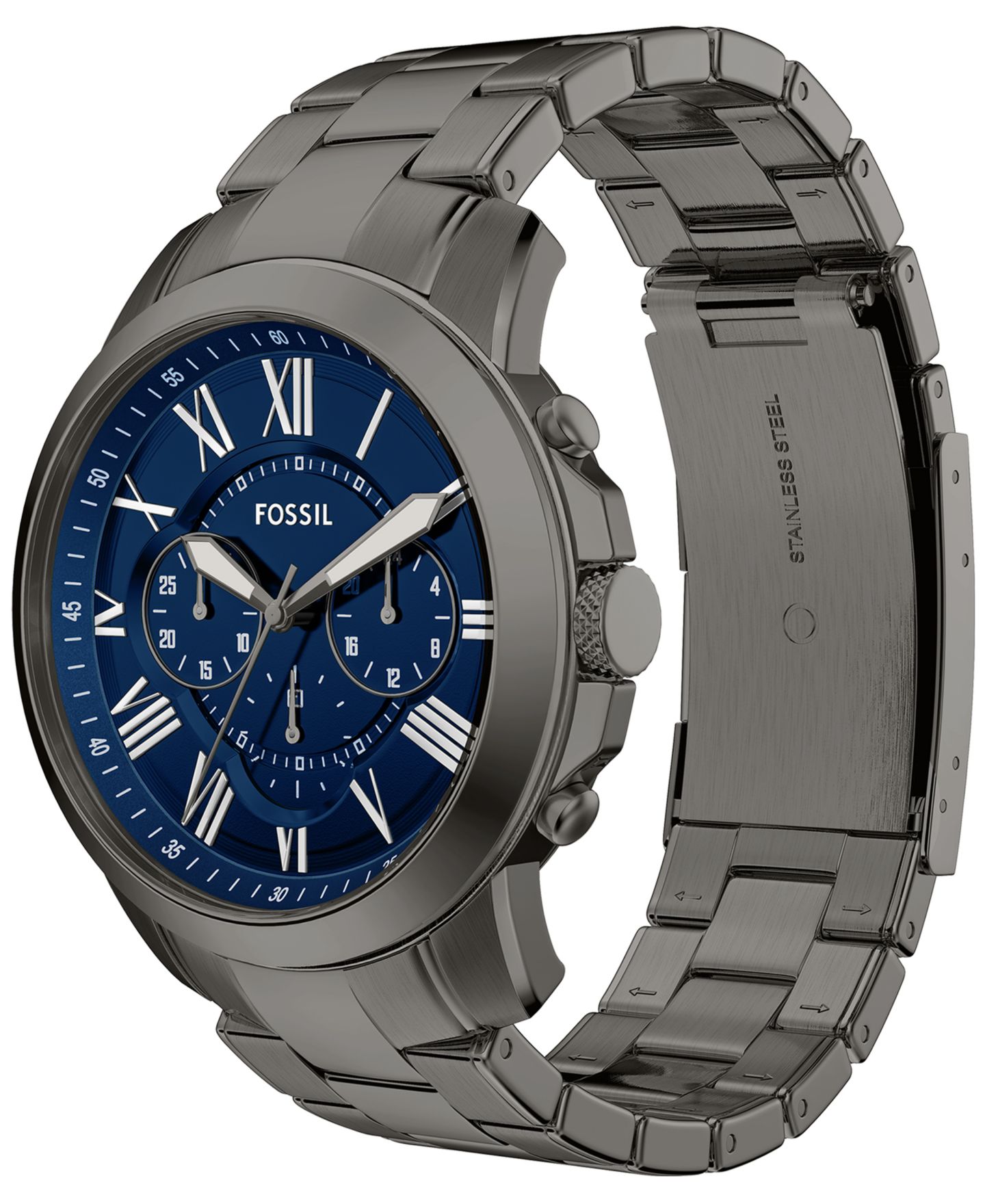 Мужские часы Fossil Grant Chronograph Gunmetal Stainless Steel Watch, 44mm — фото 4
