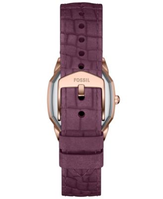 Women's Harlow Three-Hand Burgundy Croco Leather Watch, 27mm