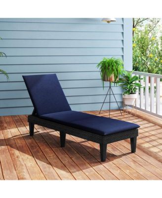 Patio Lounge Chair Recliner Chair with 3-Position Adjustable Backrest & Cushion