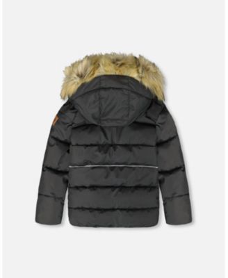 Kids Unisex Puffy Winter Jacket Black - Toddler|Child