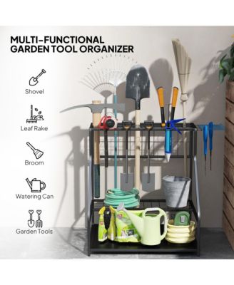 Garden Tool Organizer for Garage, 3 Tier Yard Tool Holder,