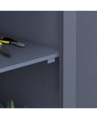 Outdoor Storage Cabinet with Waterproof Metal Roof,