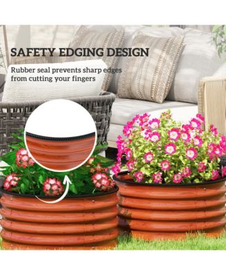 Raised Garden Beds Set of 2 Galvanized Metal Planter Boxes