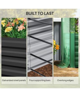 Galvanized Raised Garden Bed with Crop Cage & Shade Cloth,