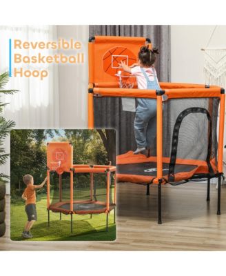 48" Trampoline, Toddler Trampoline with Safety Enclosure Net,