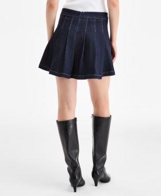 Women's Pleated Denim Mini Skirt, Macy's Exclusive