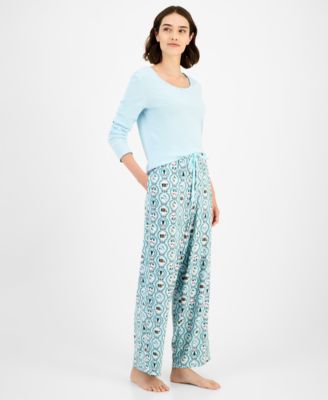 Women's Soft Knit Printed Pajama Pants, Created for Macy's