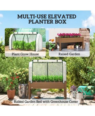 48 x 22 x 46 inch Raised Garden Bed w/ PE Cover,