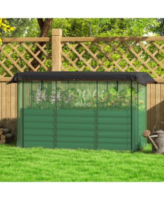 Galvanized Raised Garden Bed with Crop Cage & Shade Cloth,