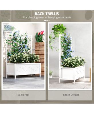 Galvanized Raised Garden Bed with Trellis Planter Box,