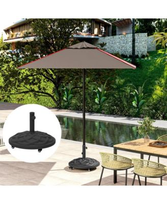 Round Patio Umbrella Base with Wheels, 44 lbs Resin Umbrella Sd