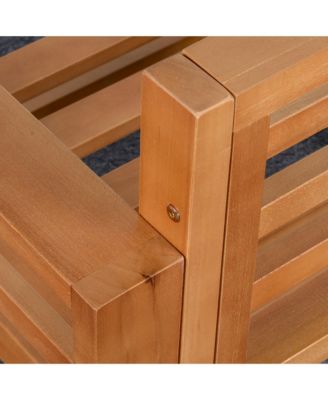 5pc Patio Furniture Set, Wood Sectional Sofa Cushions, Table,