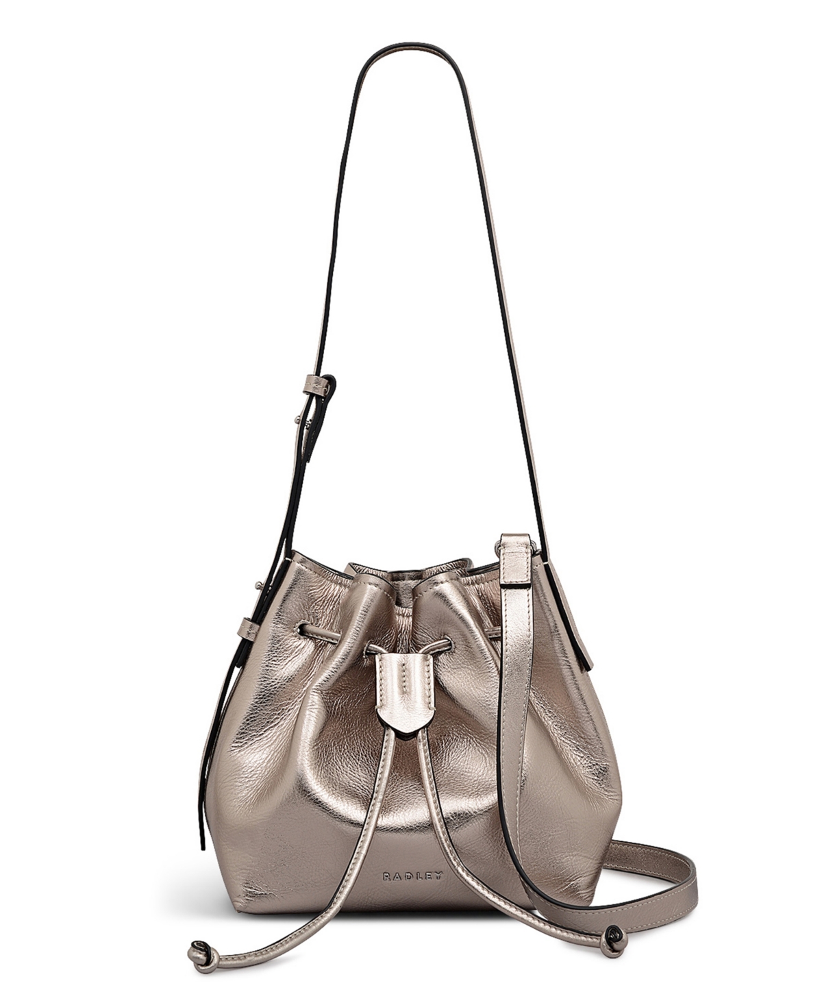 Radley London York Mews Metallic Mini Drawstring Shoulder Bag In Gold