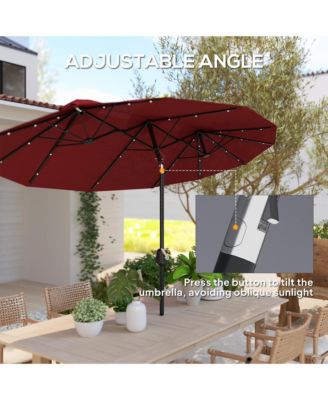 9.7' Double-sided Patio Umbrella with Tilt, Wine