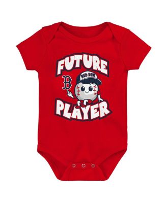 Baby Boys and Girls Red/Navy/White Boston Red Sox Minor League Player 3-Pack Bodysuit Set