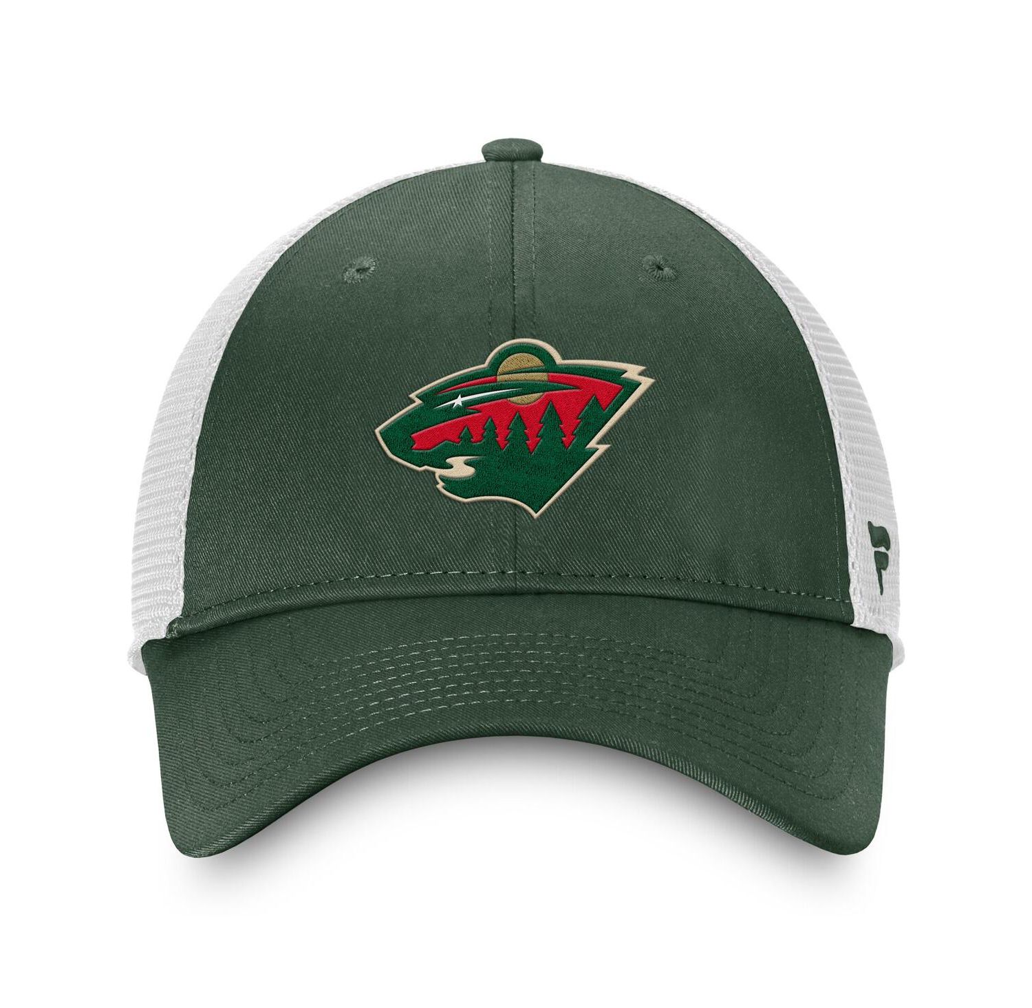 Men's Green/White Minnesota Wild Core Primary Logo Trucker Adjustable Hat