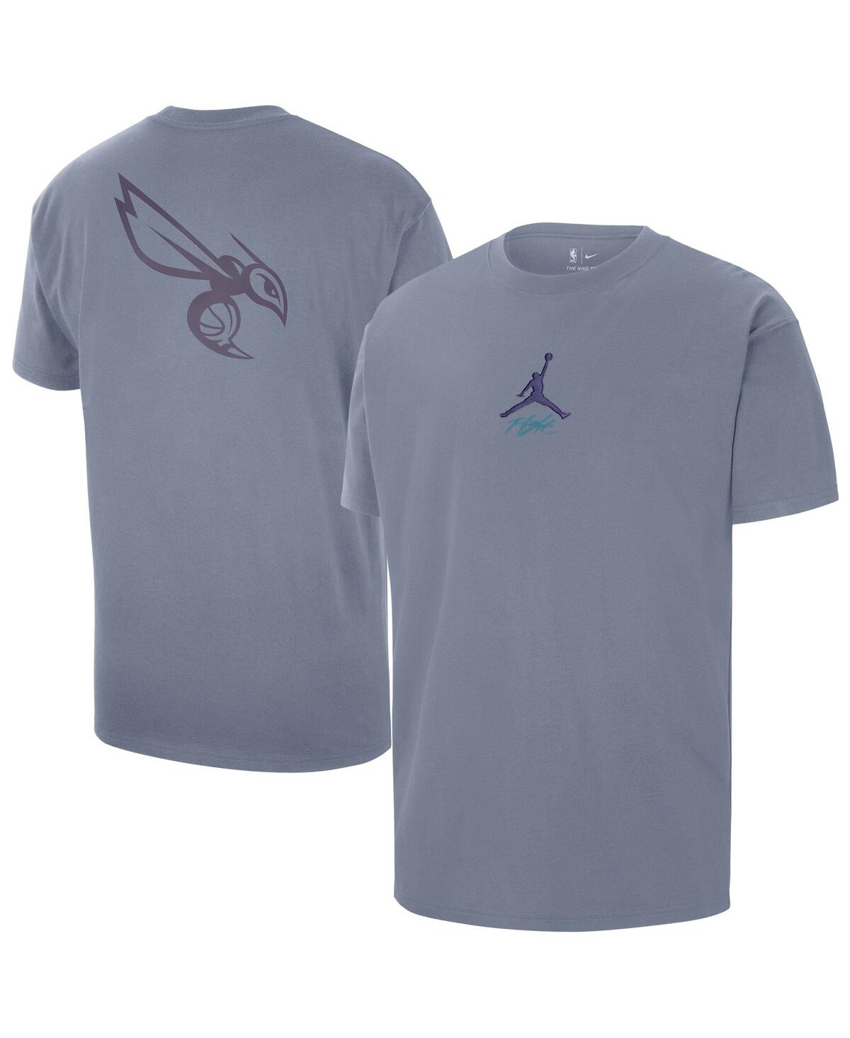 Men's Blue Charlotte Hornets Statement Edition Jumpman Flight Heavyweight T-Shirt - Blue