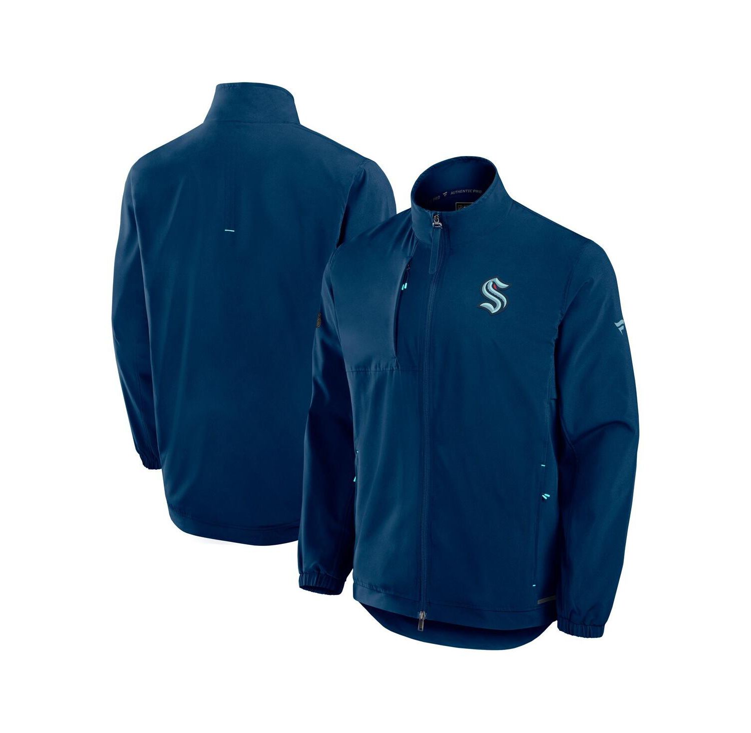 Men's Deep Sea Blue Seattle Kraken Authentic Pro Rink Coaches Full-Zip Jacket