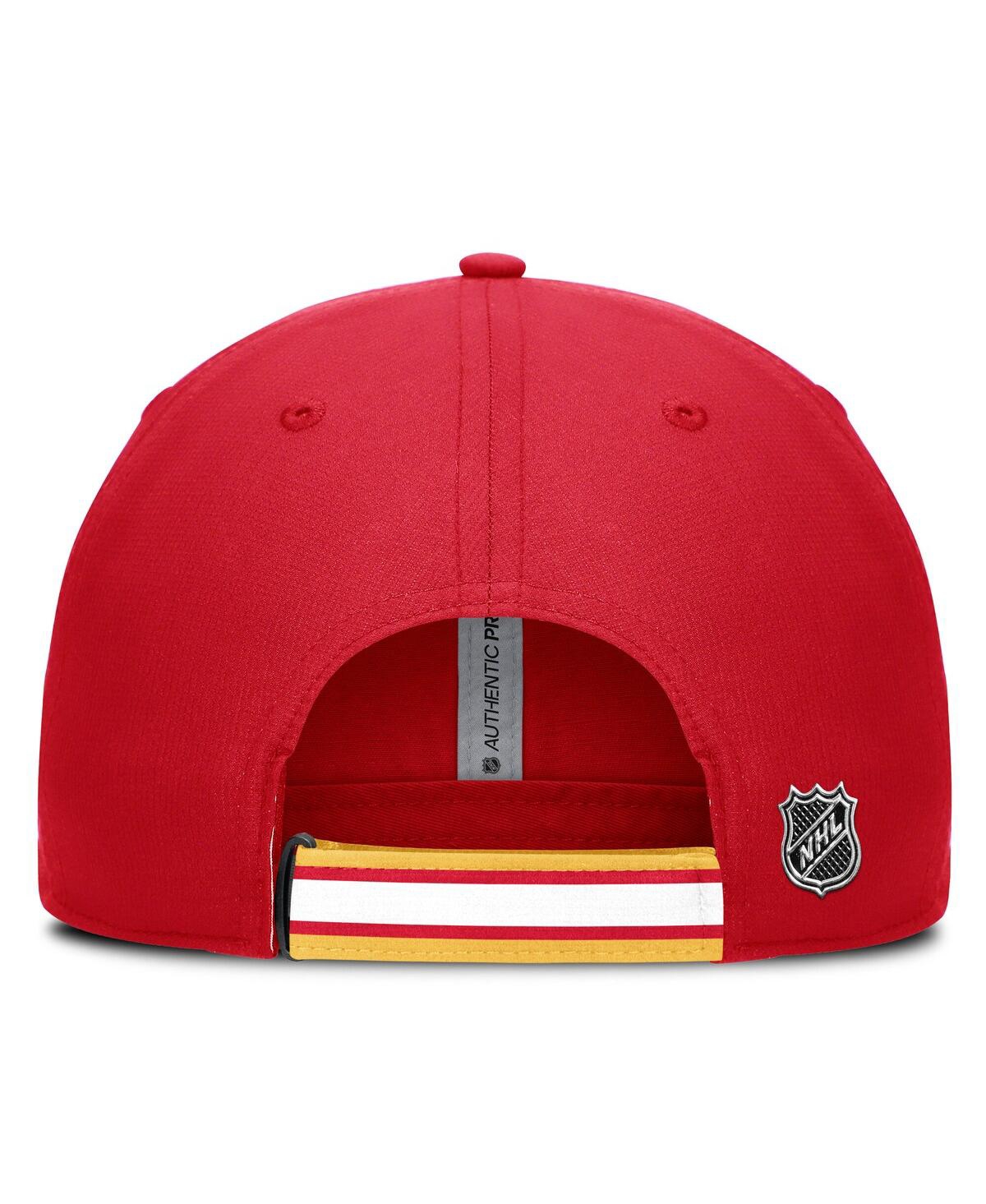 Fanatics Men's Red/gold Calgary Flames Authentic Pro Ripstop Adjustable Hat In Multi