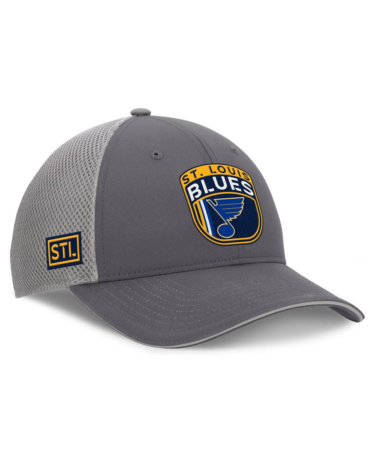 Men's Gray St. Louis Blues Authentic Pro Home Ice Trucker Adjustable Hat - Gray