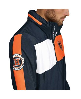 Men's Navy/Orange Chicago Bears Gael Lightweight Half-Zip Pullover Hoodie Jacket