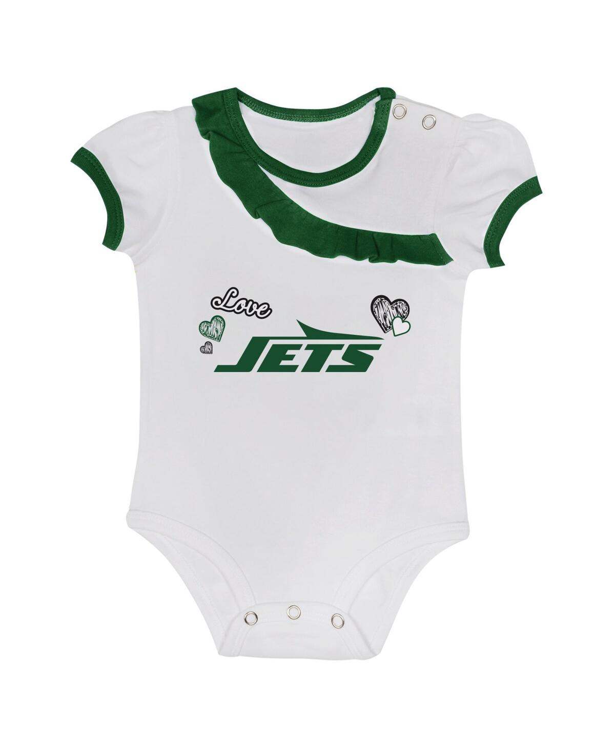 Outerstuff Baby Boys And Girls 2-piece New York Jets Love My Team Bodysuit And Skirt Set In White