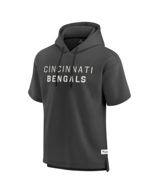 Men's Charcoal Cincinnati Bengals Elements Future Ground Lettering Short Sleeve Pullover Hoodie