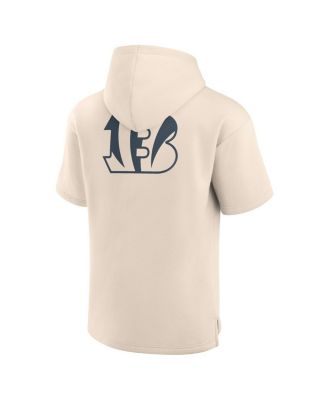 Men's Cream Cincinnati Bengals Elements Future Ground Lettering Short Sleeve Pullover Hoodie