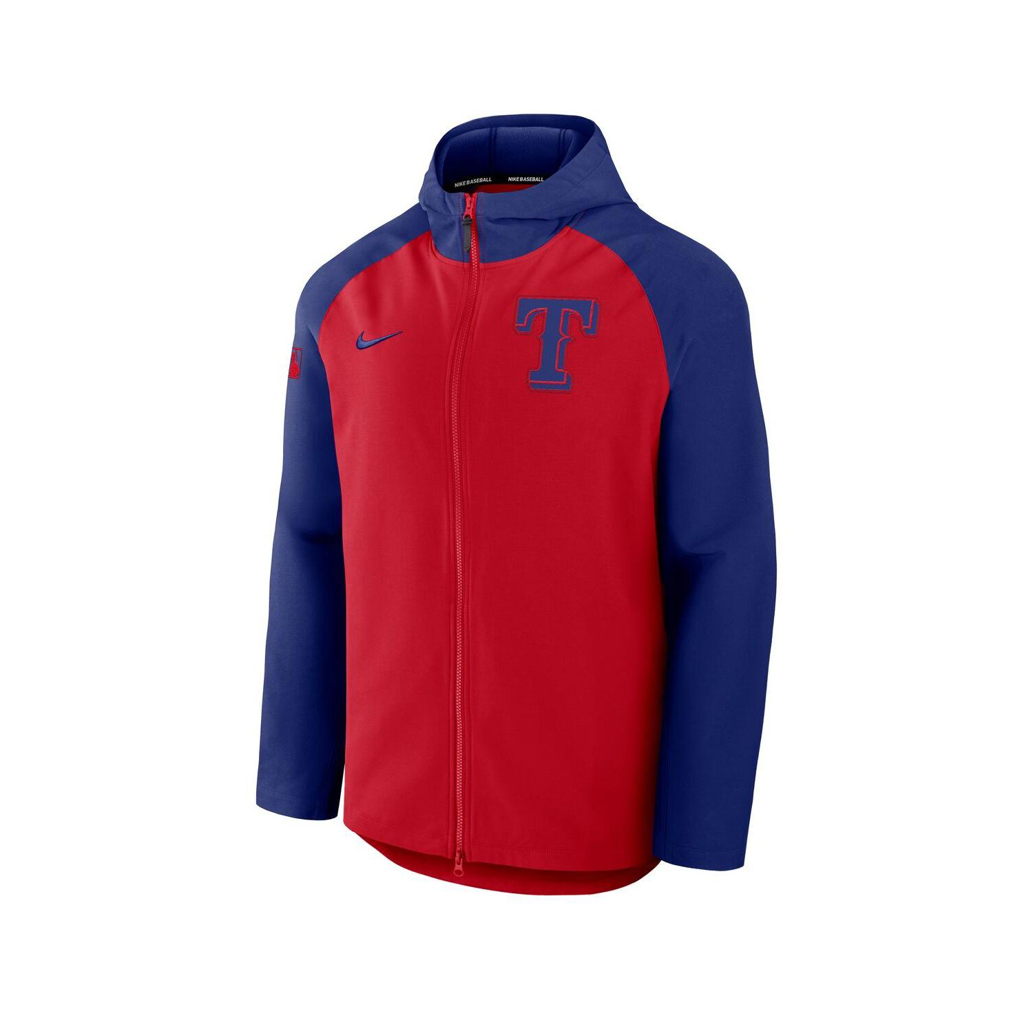 Men's Red/Royal Texas Rangers Authentic Collection Raglan Performance Full-Zip Jacket