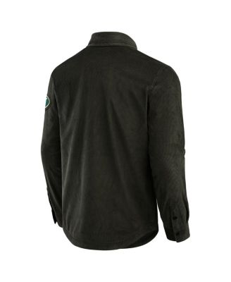 Men's Dark Green New York Jets Corduroy Full-Button Shacket