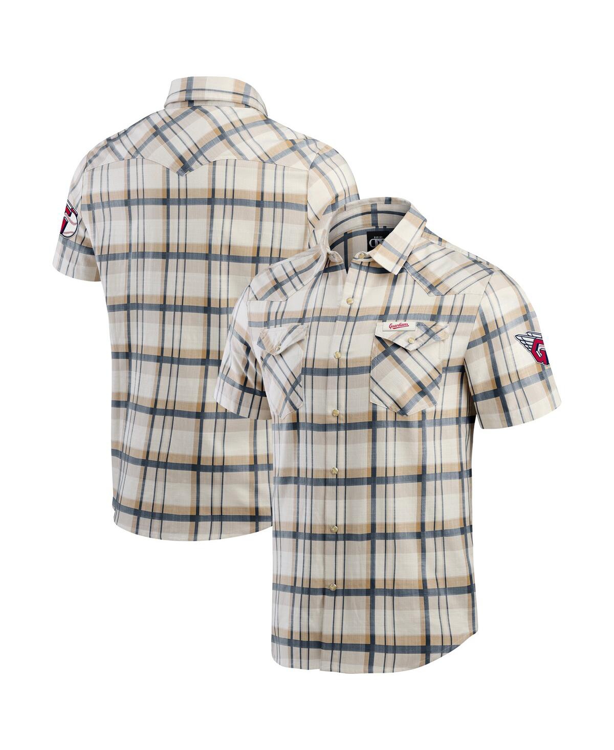 Darius Rucker Collection by Fanatics Men's Navy Cleveland Guardians Plaid Full-Snap Shirt - Navy